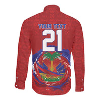 Custom Haiti Grenadye Alaso Long Sleeve Button Shirt Red Nou Retounen Anko 1974-2026 - Wonder Print Shop
