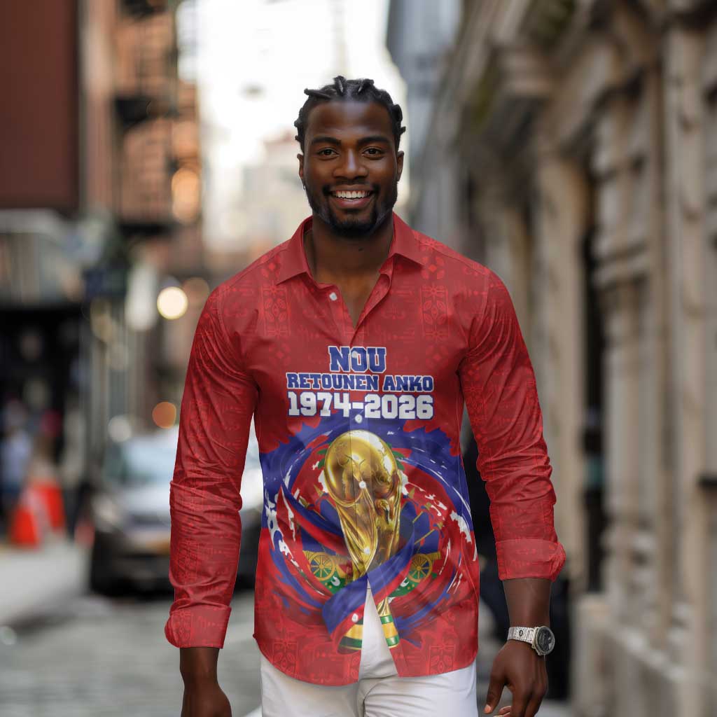 Custom Haiti Grenadye Alaso Long Sleeve Button Shirt Red Nou Retounen Anko 1974-2026 - Wonder Print Shop