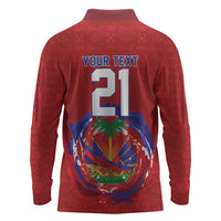 Custom Haiti Grenadye Alaso Long Sleeve Polo Shirt Red Nou Retounen Anko 1974-2026 - Wonder Print Shop