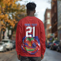 Custom Haiti Grenadye Alaso Long Sleeve Shirt Red Nou Retounen Anko 1974-2026 - Wonder Print Shop