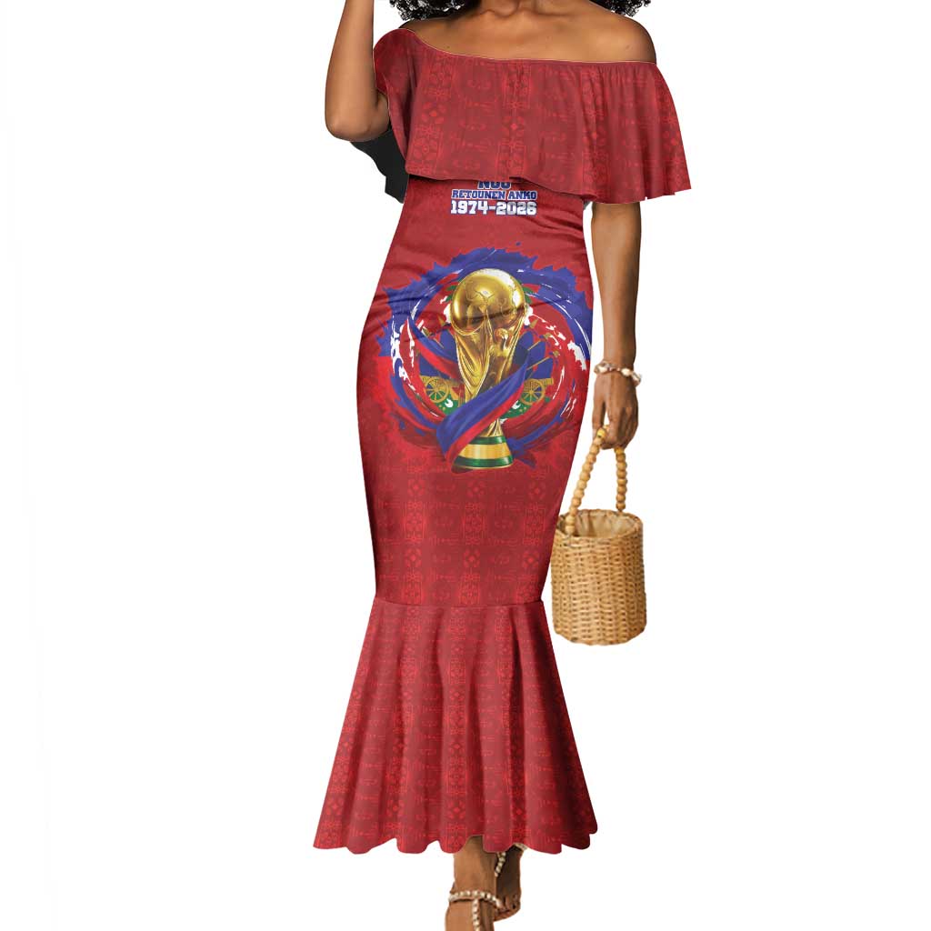 Custom Haiti Grenadye Alaso Mermaid Dress Red Nou Retounen Anko 1974-2026 - Wonder Print Shop