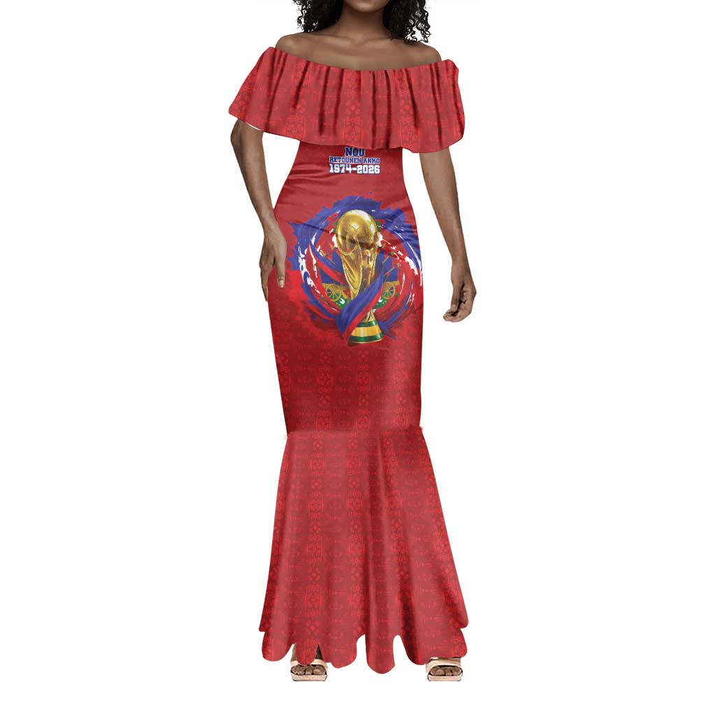 Custom Haiti Grenadye Alaso Mermaid Dress Red Nou Retounen Anko 1974-2026 - Wonder Print Shop