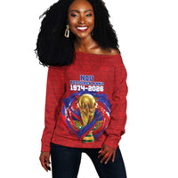Custom Haiti Grenadye Alaso Off Shoulder Sweater Red Nou Retounen Anko 1974-2026 - Wonder Print Shop
