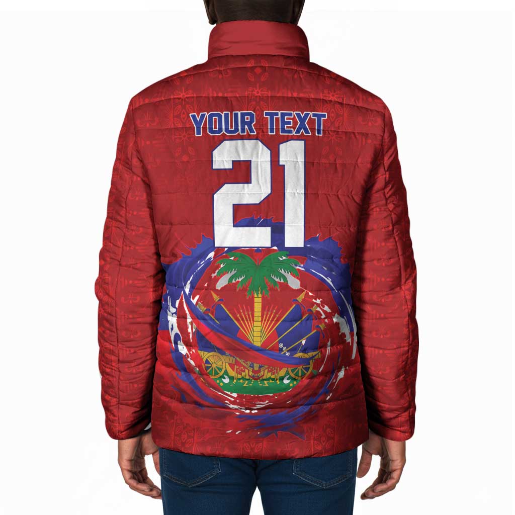 Custom Haiti Grenadye Alaso Padded Jacket Red Nou Retounen Anko 1974-2026 - Wonder Print Shop