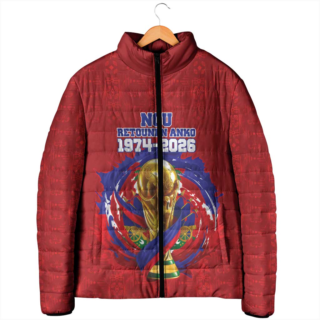 Custom Haiti Grenadye Alaso Padded Jacket Red Nou Retounen Anko 1974-2026 - Wonder Print Shop