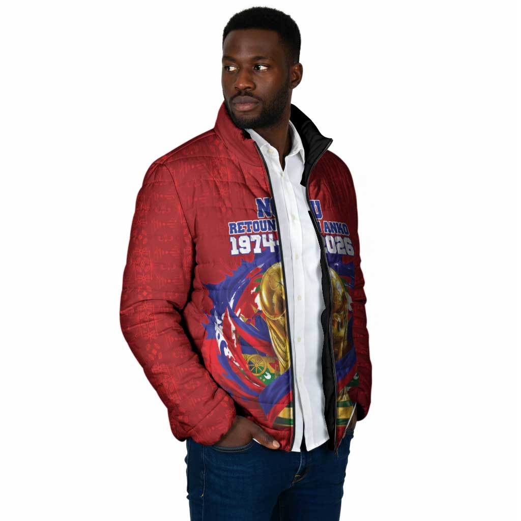 Custom Haiti Grenadye Alaso Padded Jacket Red Nou Retounen Anko 1974-2026 - Wonder Print Shop