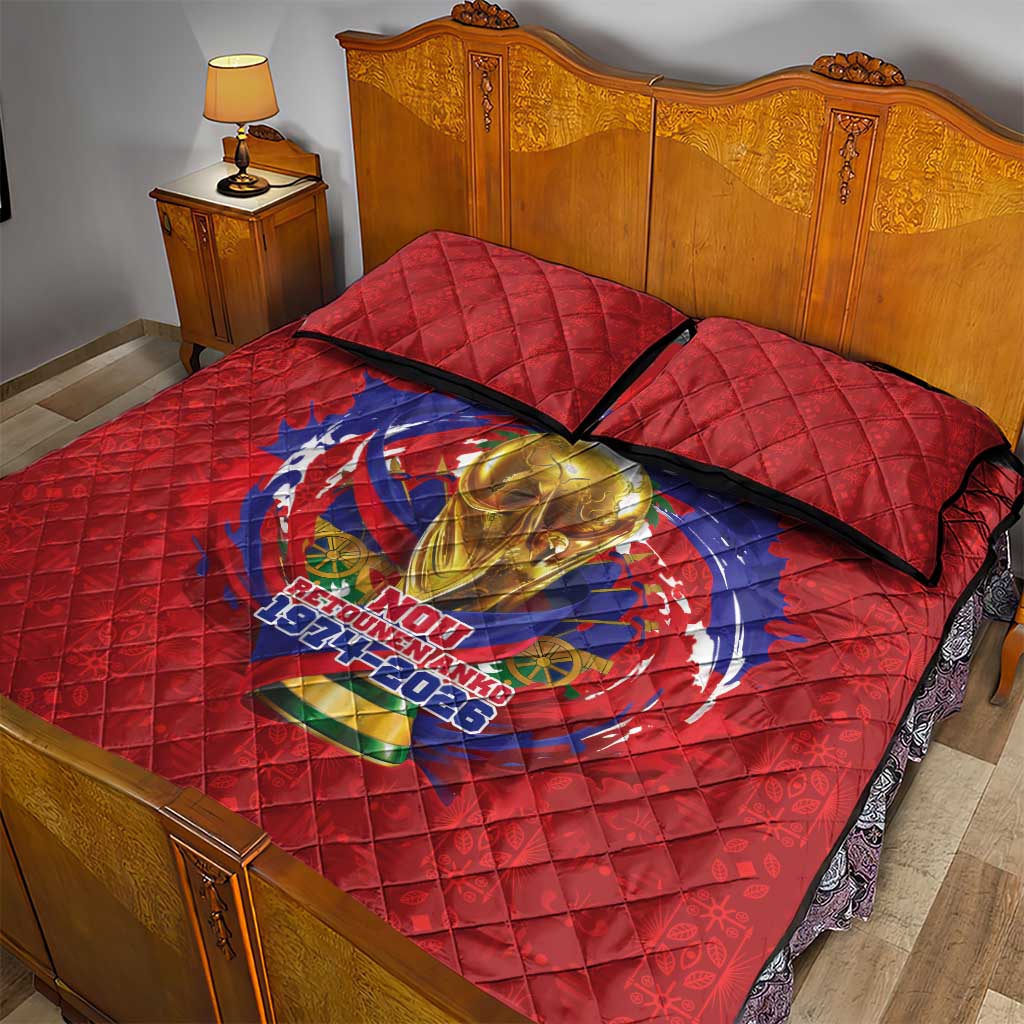 Haiti Grenadye Alaso Quilt Bed Set Red Nou Retounen Anko 1974-2026 - Wonder Print Shop