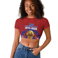 Custom Haiti Grenadye Alaso Raglan Cropped T shirt Red Nou Retounen Anko 1974-2026 - Wonder Print Shop