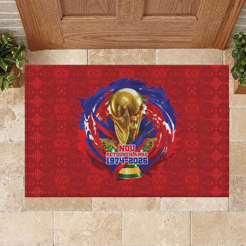 Haiti Grenadye Alaso Rubber Doormat Red Nou Retounen Anko 1974-2026 - Wonder Print Shop