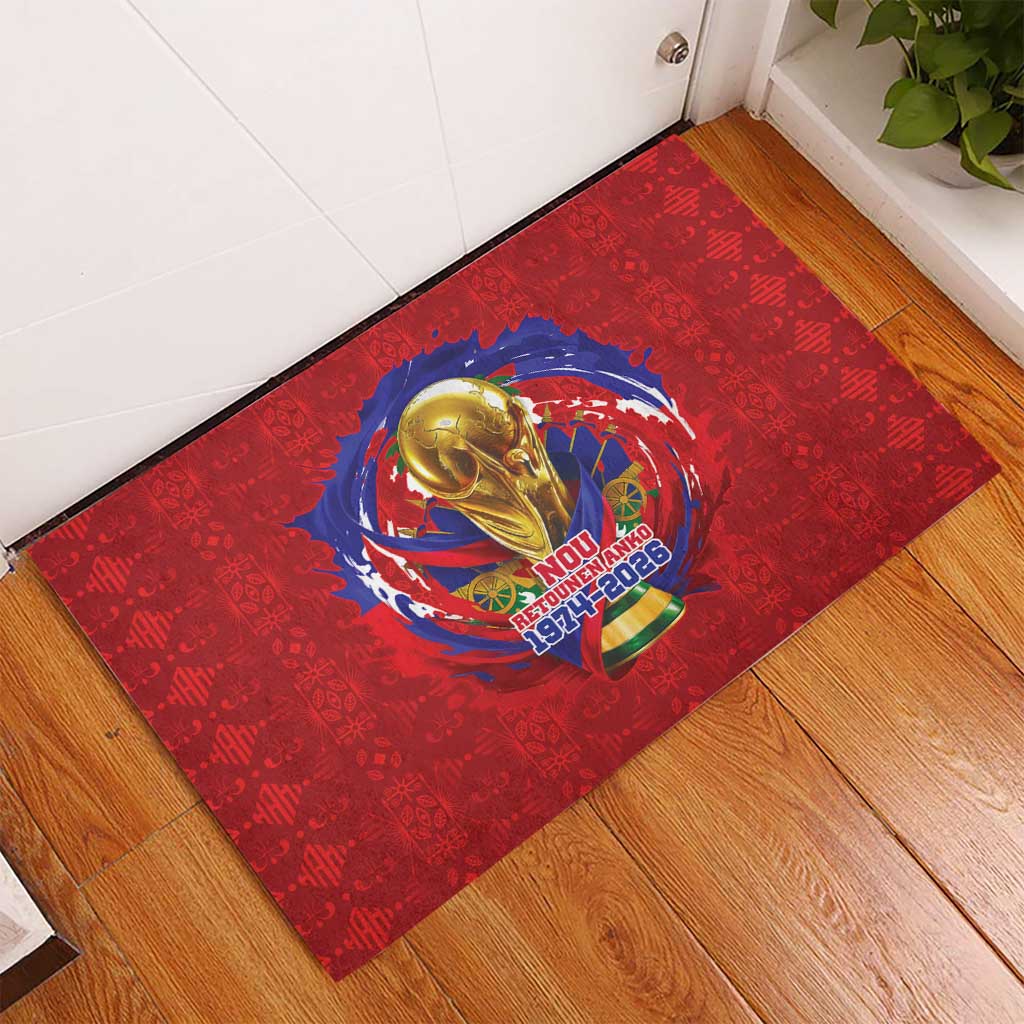 Haiti Grenadye Alaso Rubber Doormat Red Nou Retounen Anko 1974-2026 - Wonder Print Shop