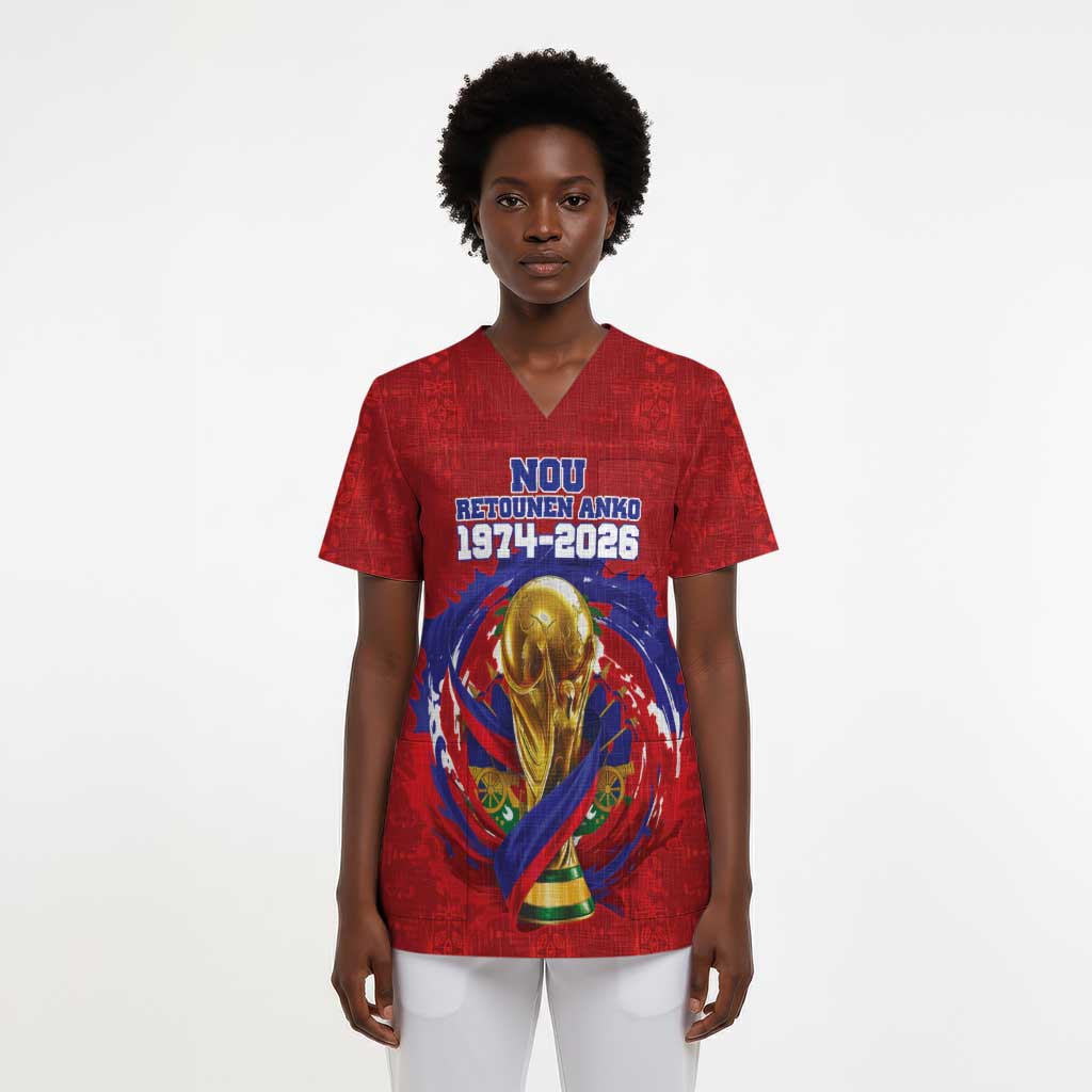 Custom Haiti Grenadye Alaso Scrub Top Red Nou Retounen Anko 1974-2026 - Wonder Print Shop