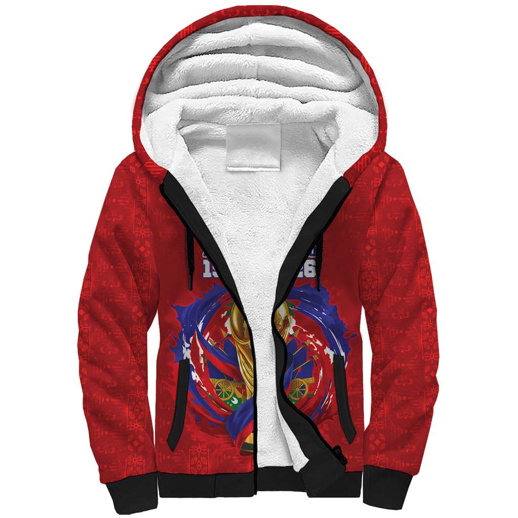 Custom Haiti Grenadye Alaso Sherpa Hoodie Red Nou Retounen Anko 1974-2026 - Wonder Print Shop