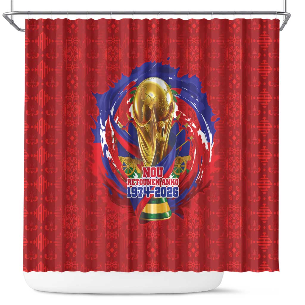 Haiti Grenadye Alaso Shower Curtain Red Nou Retounen Anko 1974-2026 - Wonder Print Shop