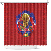 Haiti Grenadye Alaso Shower Curtain Red Nou Retounen Anko 1974-2026 - Wonder Print Shop