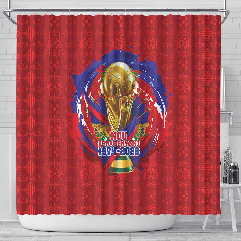 Haiti Grenadye Alaso Shower Curtain Red Nou Retounen Anko 1974-2026 - Wonder Print Shop