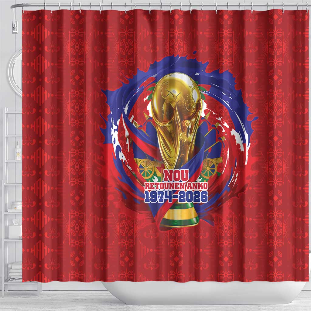 Haiti Grenadye Alaso Shower Curtain Red Nou Retounen Anko 1974-2026 - Wonder Print Shop