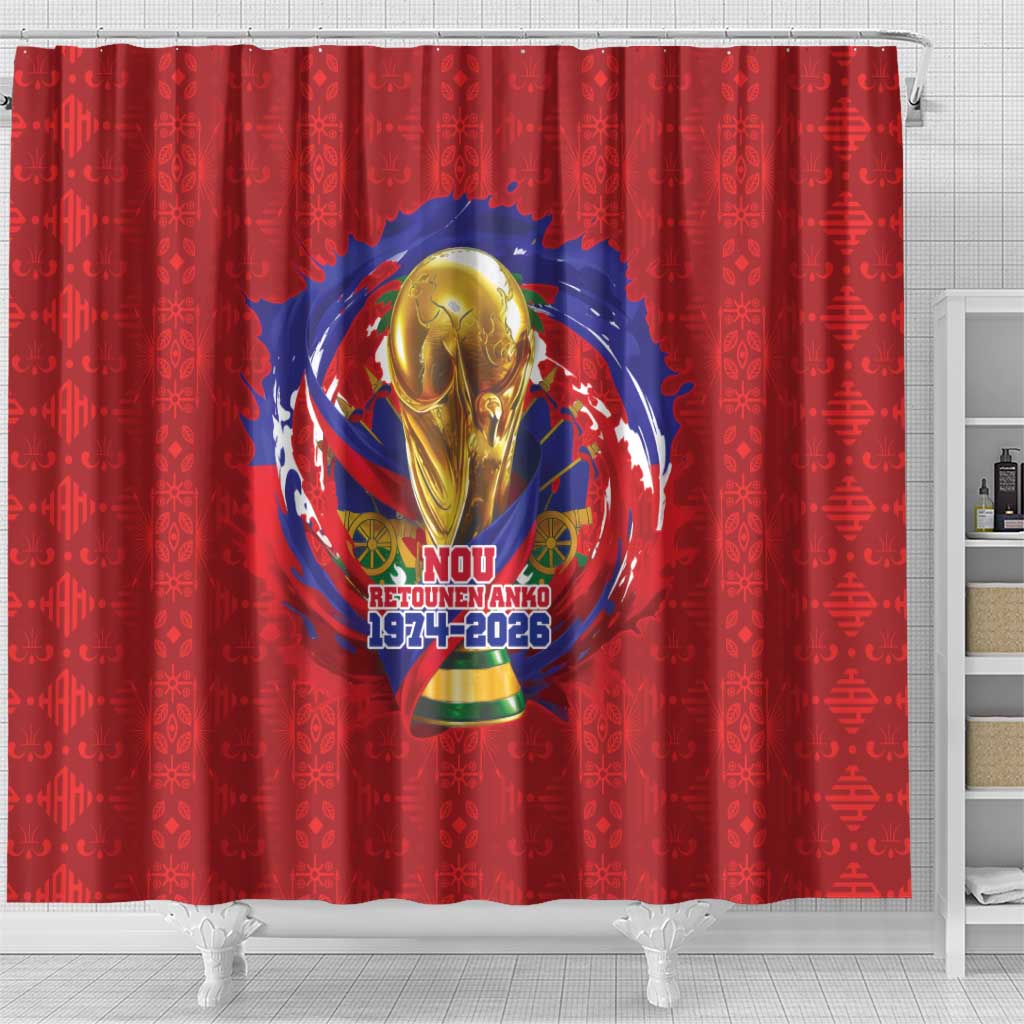 Haiti Grenadye Alaso Shower Curtain Red Nou Retounen Anko 1974-2026 - Wonder Print Shop