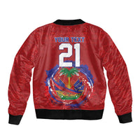 Custom Haiti Grenadye Alaso Sleeve Zip Bomber Jacket Red Nou Retounen Anko 1974-2026 - Wonder Print Shop
