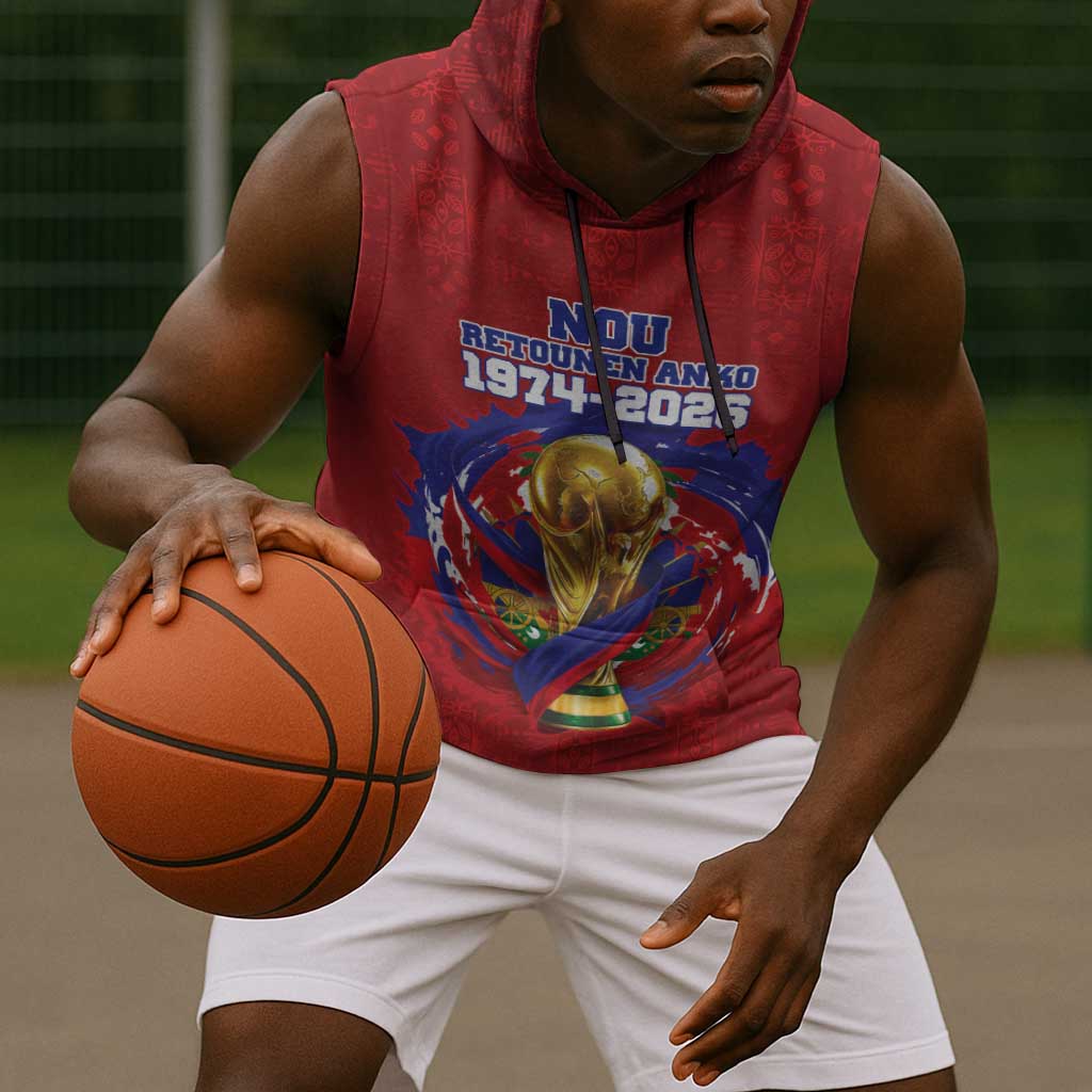 Custom Haiti Grenadye Alaso Sleeveless Hoodie Red Nou Retounen Anko 1974-2026 - Wonder Print Shop