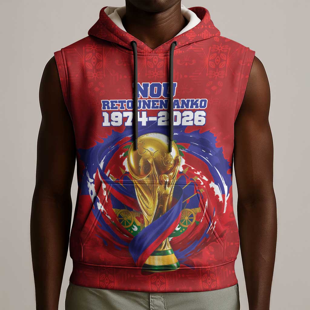Custom Haiti Grenadye Alaso Sleeveless Hoodie Red Nou Retounen Anko 1974-2026 - Wonder Print Shop