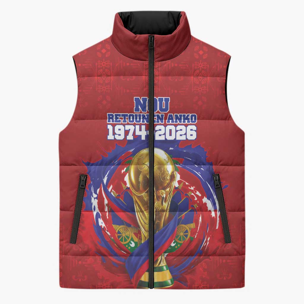 Custom Haiti Grenadye Alaso Sleeveless Puffer Jacket Red Nou Retounen Anko 1974-2026 - Wonder Print Shop