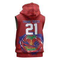 Custom Haiti Grenadye Alaso Sleeveless Zip Hoodie Red Nou Retounen Anko 1974-2026 - Wonder Print Shop