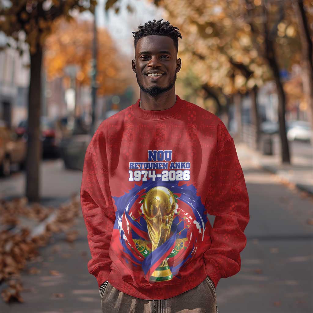 Custom Haiti Grenadye Alaso Sweatshirt Red Nou Retounen Anko 1974-2026 - Wonder Print Shop