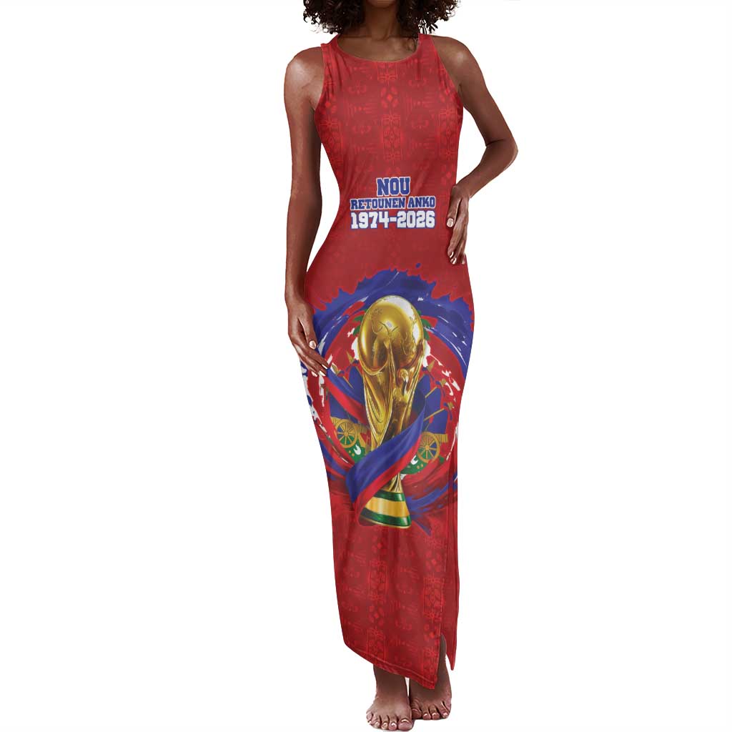 Custom Haiti Grenadye Alaso Tank Maxi Dress Red Nou Retounen Anko 1974-2026 - Wonder Print Shop