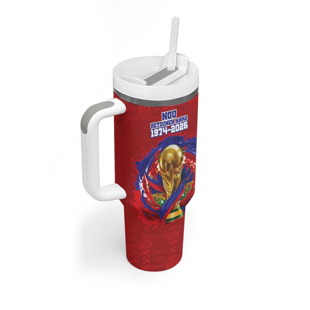Custom Haiti Grenadye Alaso Tumbler With Handle Red Nou Retounen Anko 1974-2026 - Wonder Print Shop