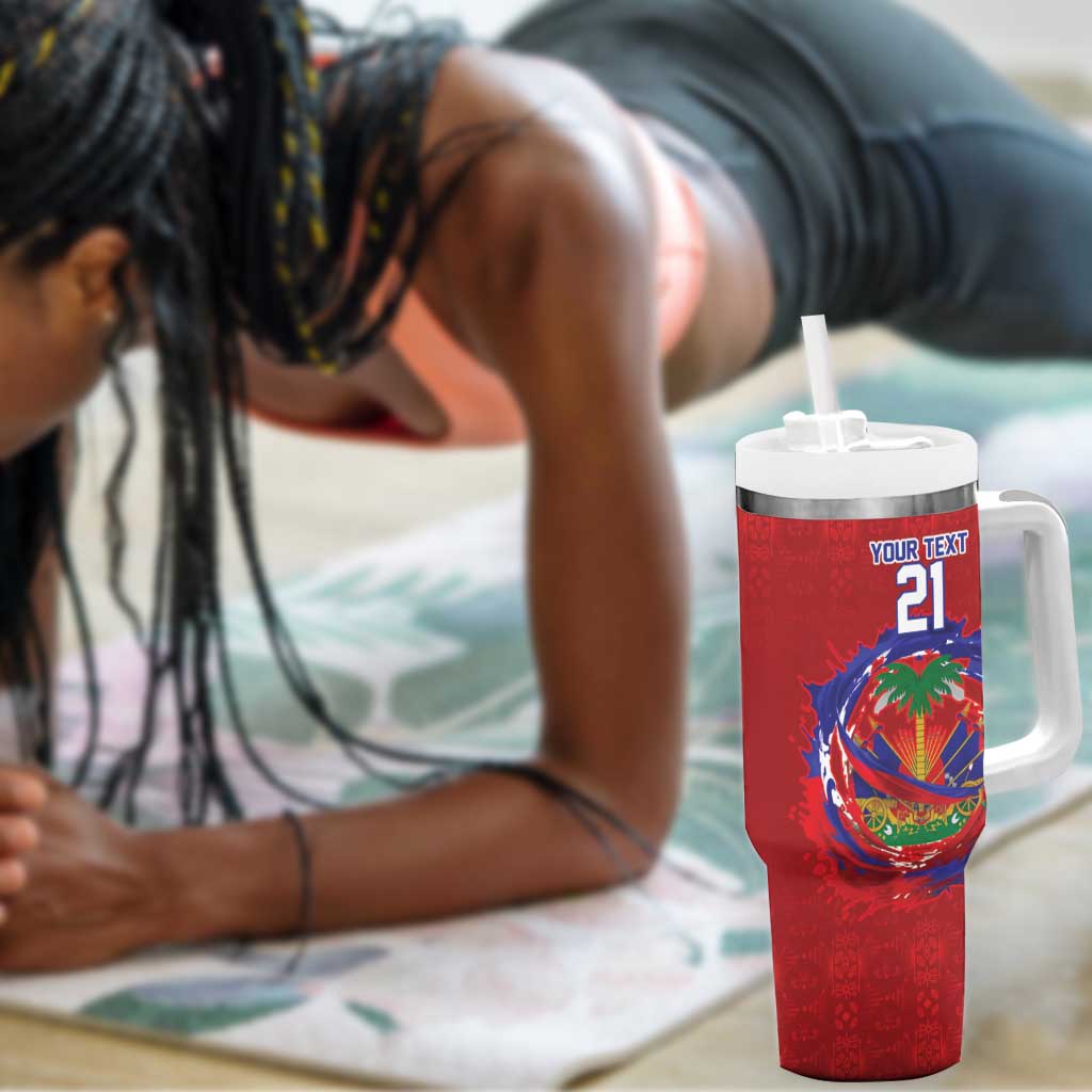 Custom Haiti Grenadye Alaso Tumbler With Handle Red Nou Retounen Anko 1974-2026 - Wonder Print Shop