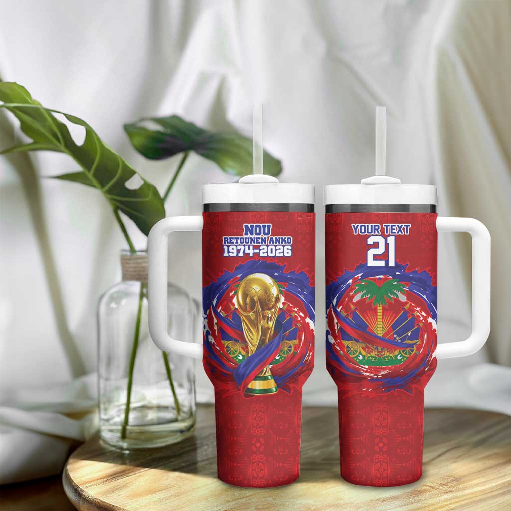 Custom Haiti Grenadye Alaso Tumbler With Handle Red Nou Retounen Anko 1974-2026 - Wonder Print Shop