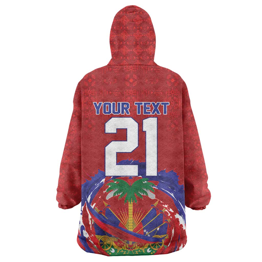Custom Haiti Grenadye Alaso Wearable Blanket Hoodie Red Nou Retounen Anko 1974-2026 - Wonder Print Shop