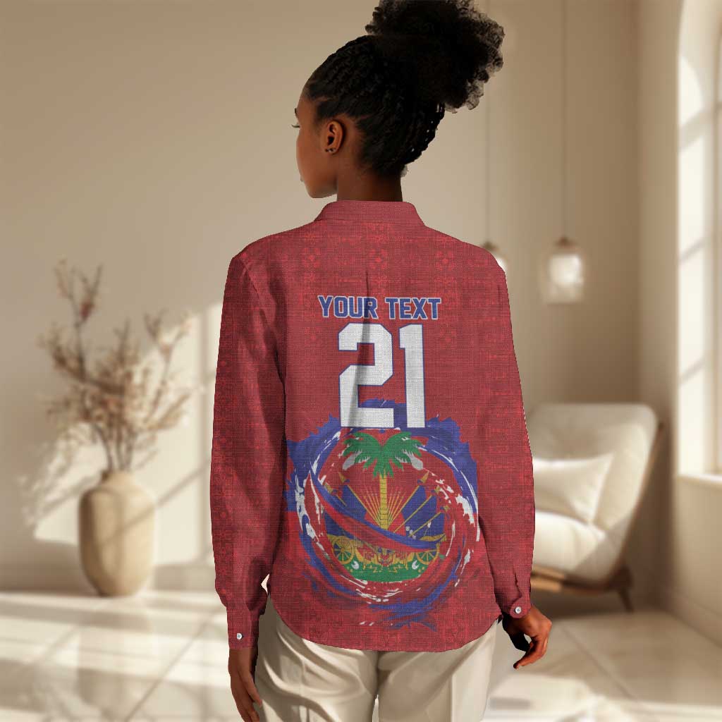 Custom Haiti Grenadye Alaso Women Casual Shirt Red Nou Retounen Anko 1974-2026 - Wonder Print Shop