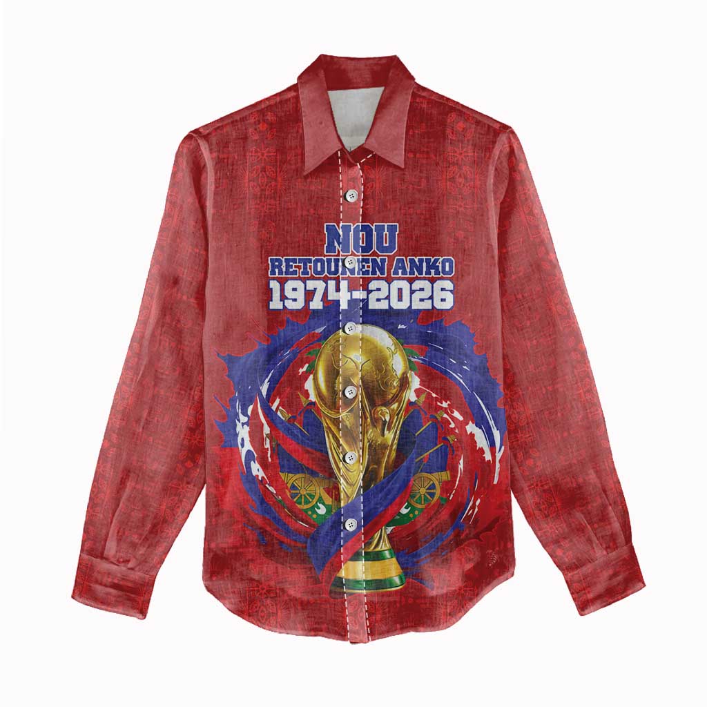 Custom Haiti Grenadye Alaso Women Casual Shirt Red Nou Retounen Anko 1974-2026 - Wonder Print Shop