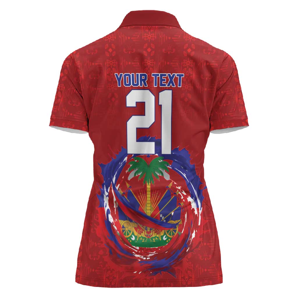 Custom Haiti Grenadye Alaso Women Polo Shirt Red Nou Retounen Anko 1974-2026 - Wonder Print Shop