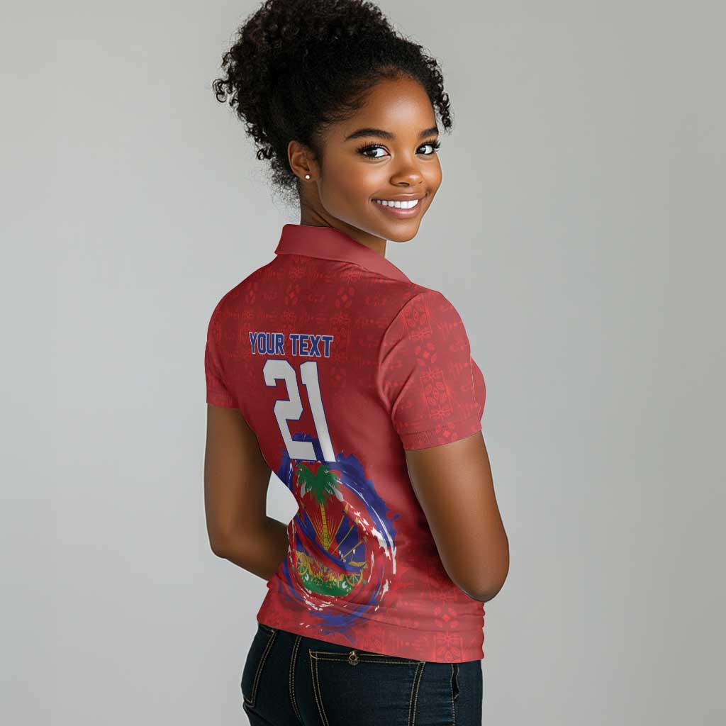 Custom Haiti Grenadye Alaso Women Polo Shirt Red Nou Retounen Anko 1974-2026 - Wonder Print Shop