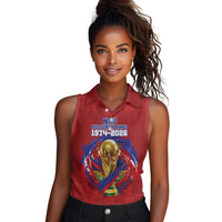 Custom Haiti Grenadye Alaso Women Sleeveless Polo Shirt Red Nou Retounen Anko 1974-2026 - Wonder Print Shop