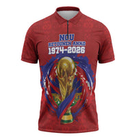 Custom Haiti Grenadye Alaso Zipper Polo Shirt Red Nou Retounen Anko 1974-2026 - Wonder Print Shop