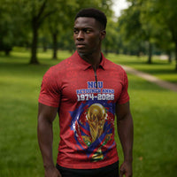 Custom Haiti Grenadye Alaso Zipper Polo Shirt Red Nou Retounen Anko 1974-2026 - Wonder Print Shop
