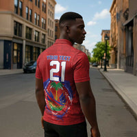 Custom Haiti Grenadye Alaso Zipper Polo Shirt Red Nou Retounen Anko 1974-2026 - Wonder Print Shop