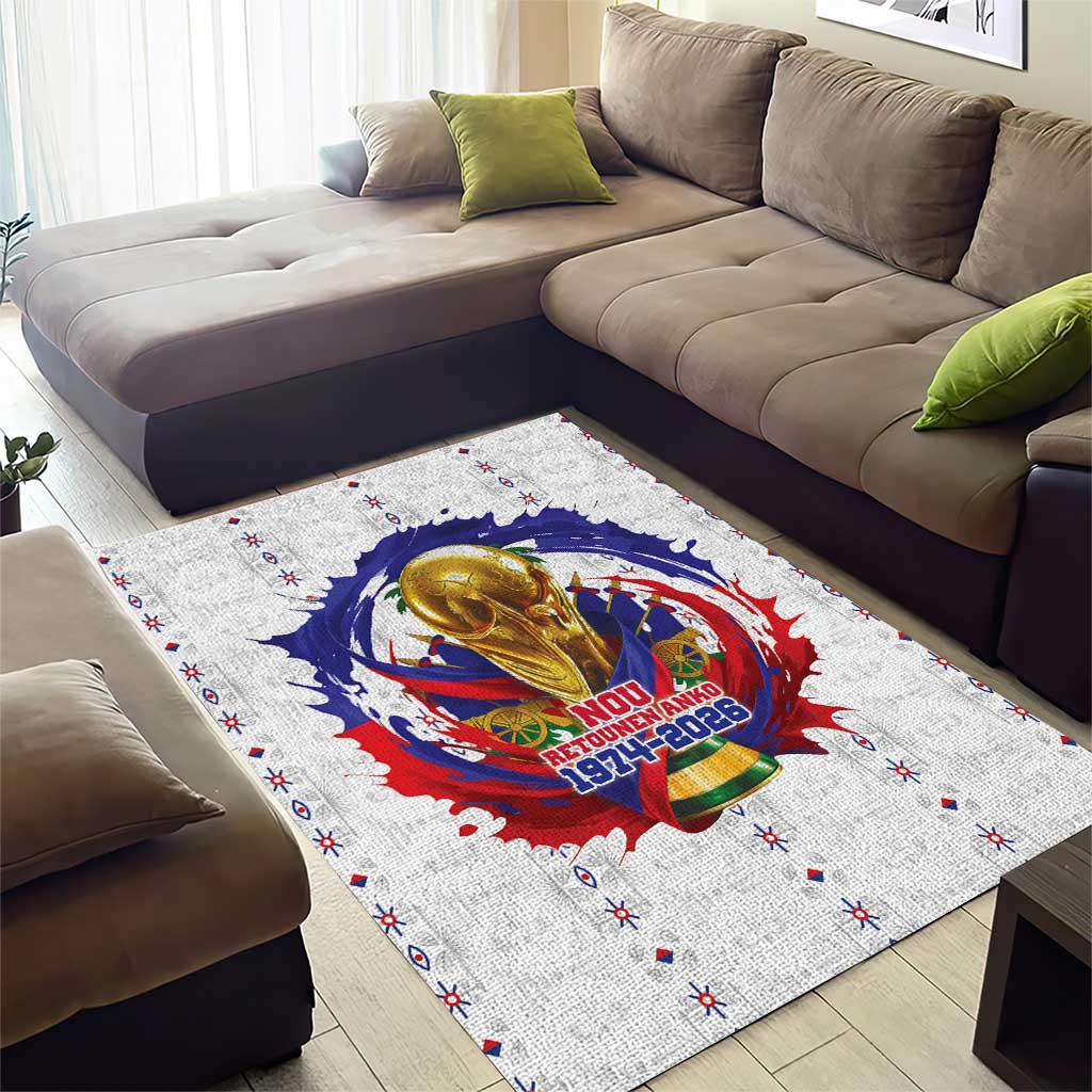 Haiti Grenadye Alaso Area Rug White Nou Retounen Anko 1974-2026 - Wonder Print Shop