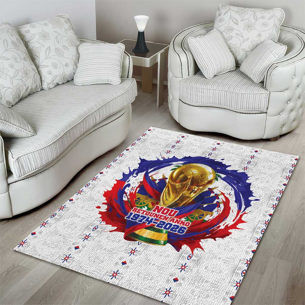 Haiti Grenadye Alaso Area Rug White Nou Retounen Anko 1974-2026 - Wonder Print Shop