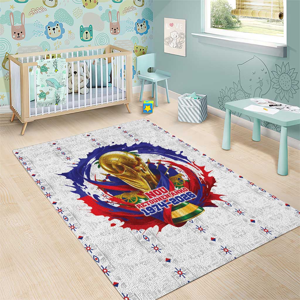 Haiti Grenadye Alaso Area Rug White Nou Retounen Anko 1974-2026 - Wonder Print Shop