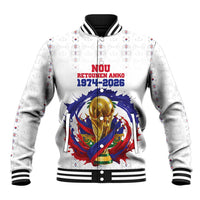 Custom Haiti Grenadye Alaso Baseball Jacket White Nou Retounen Anko 1974-2026 - Wonder Print Shop