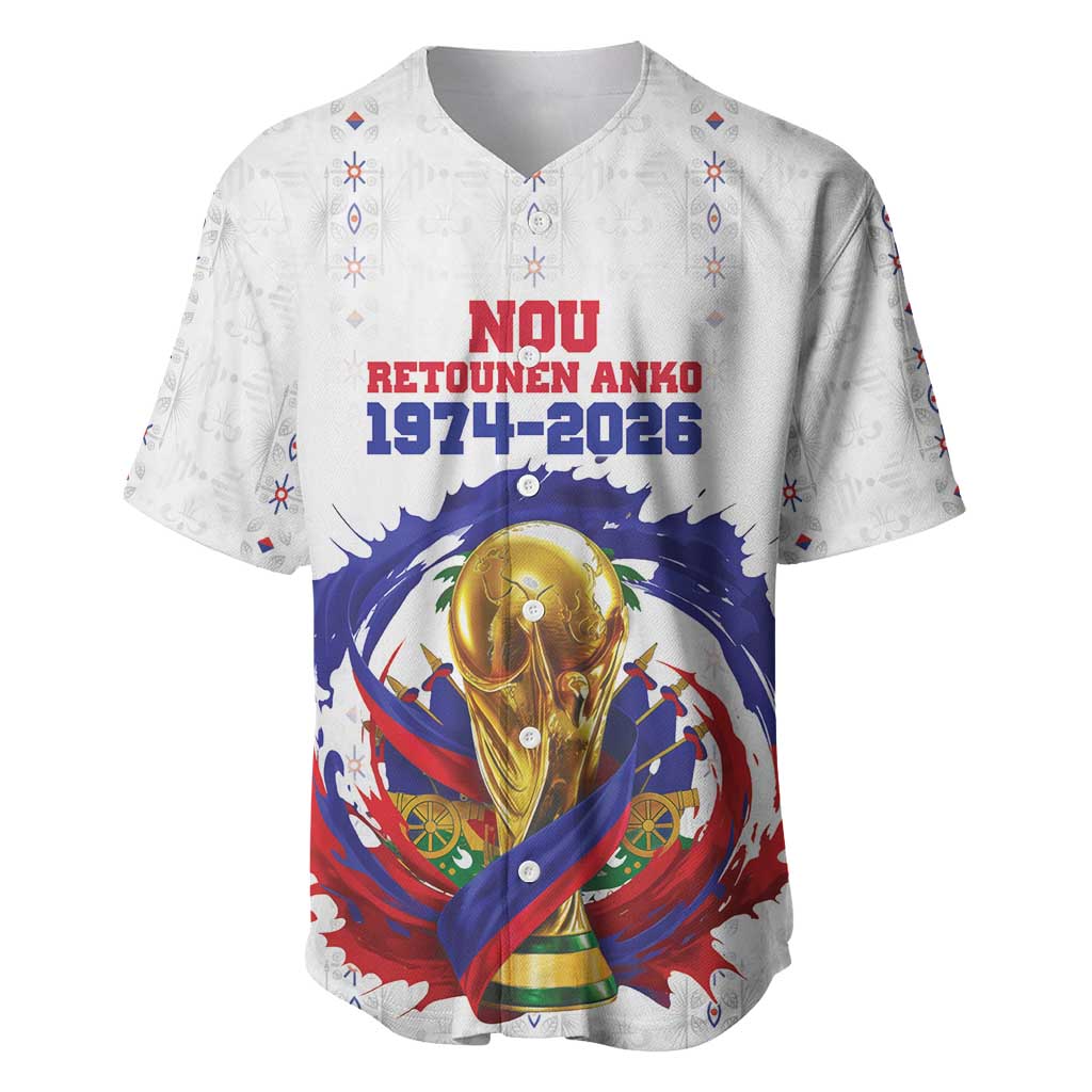 Custom Haiti Grenadye Alaso Baseball Jersey White Nou Retounen Anko 1974-2026 - Wonder Print Shop