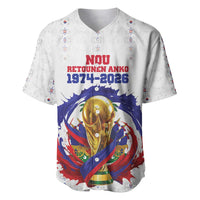 Custom Haiti Grenadye Alaso Baseball Jersey White Nou Retounen Anko 1974-2026 - Wonder Print Shop