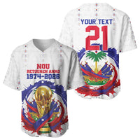 Custom Haiti Grenadye Alaso Baseball Jersey White Nou Retounen Anko 1974-2026 - Wonder Print Shop