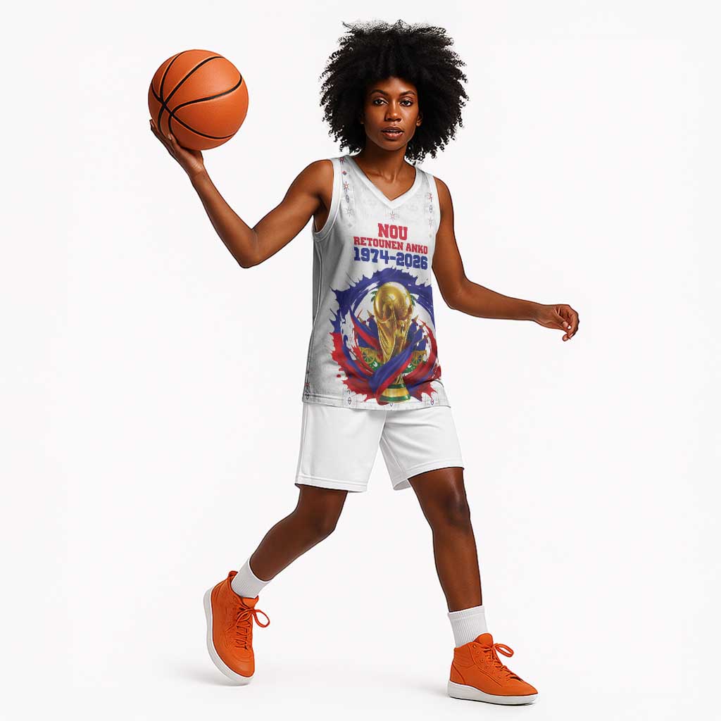 Custom Haiti Grenadye Alaso Basketball Jersey White Nou Retounen Anko 1974-2026 - Wonder Print Shop