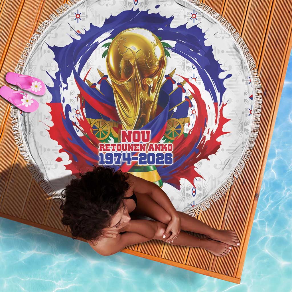Haiti Grenadye Alaso Beach Blanket White Nou Retounen Anko 1974-2026 - Wonder Print Shop