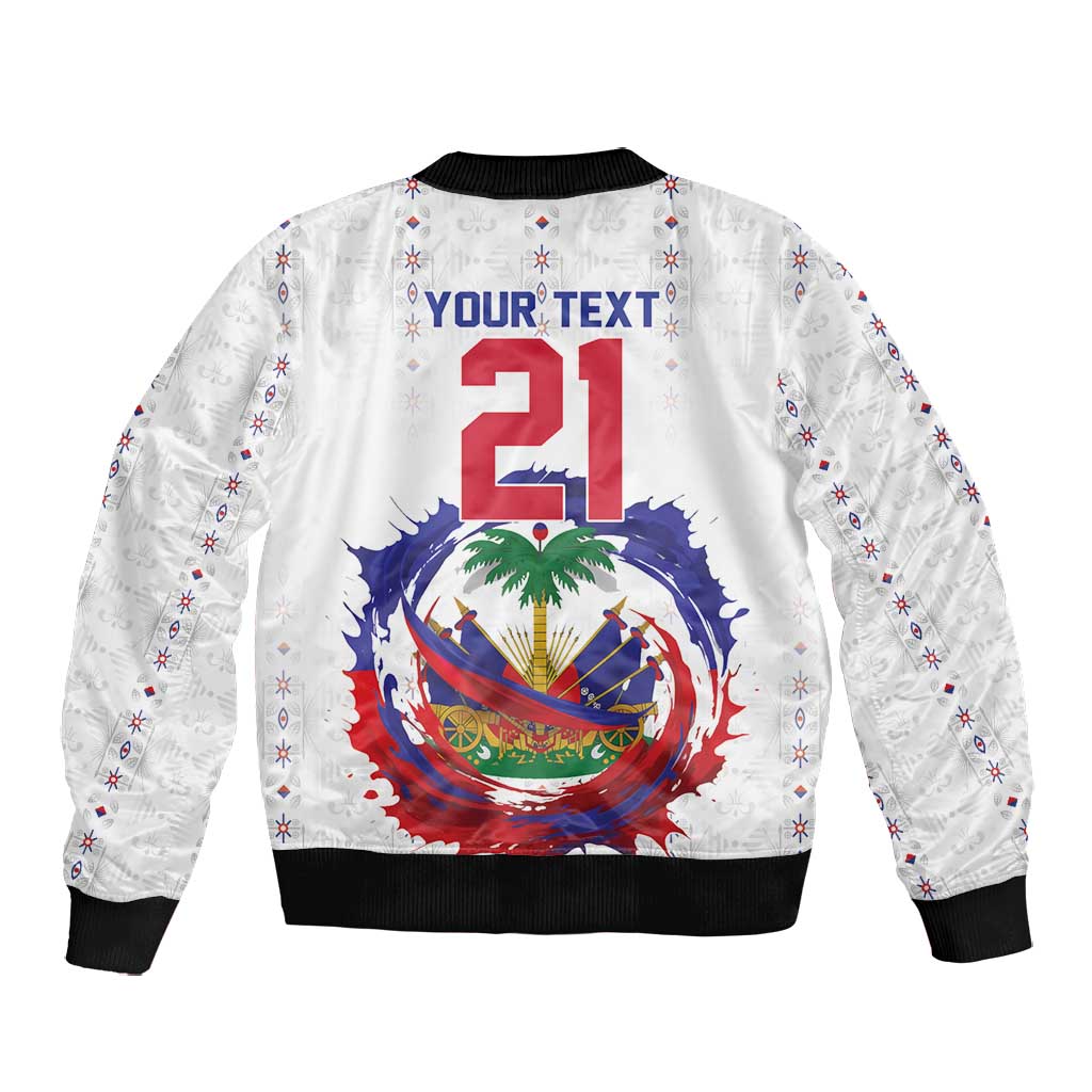 Custom Haiti Grenadye Alaso Bomber Jacket White Nou Retounen Anko 1974-2026 - Wonder Print Shop